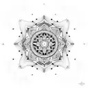 Incorporate a mandala design with intricate patterns and symbols related to spirituality tattoo design idea