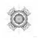 Incorporate a mandala design with intricate patterns and symbols related to spirituality tattoo design idea