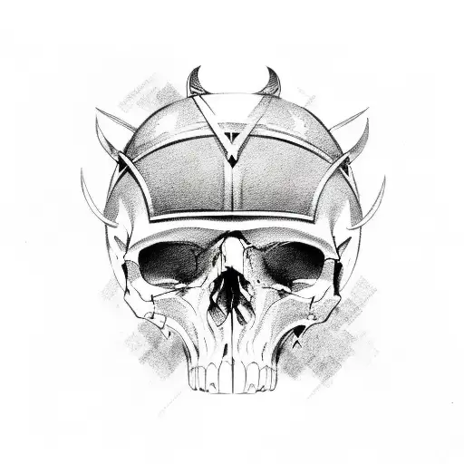 Viking skull  tattoo design idea