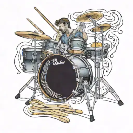 brother RIP, drums, music, drumsticks, tattoo design idea