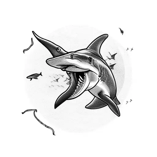 hammerhead shark tattoo design idea