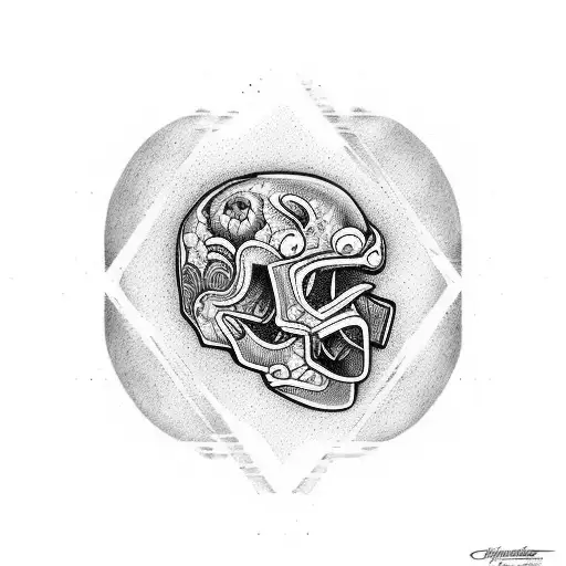 letter S in chicano style w the lower part being a painting associated with speed tattoo design idea