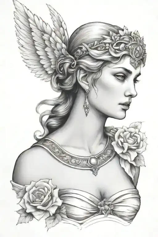 roman goddess diana tattoo design idea
