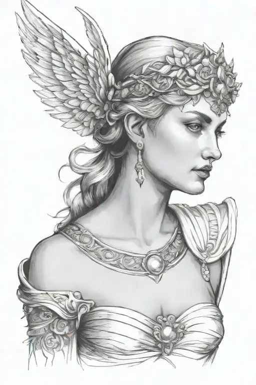 roman goddess diana tattoo design idea