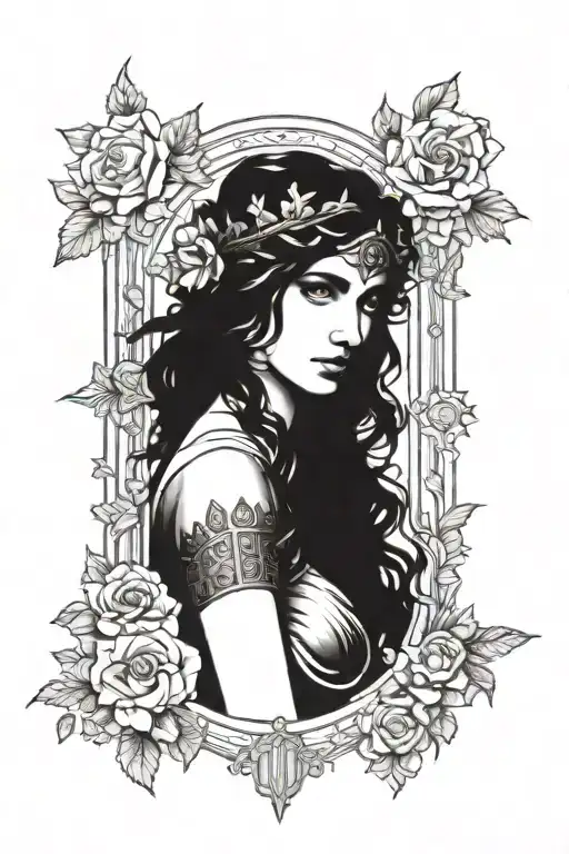 roman goddess diana tattoo design idea
