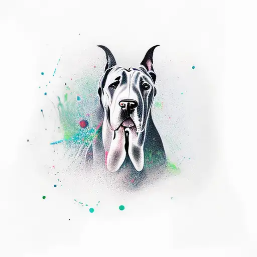great dane tattoo design idea