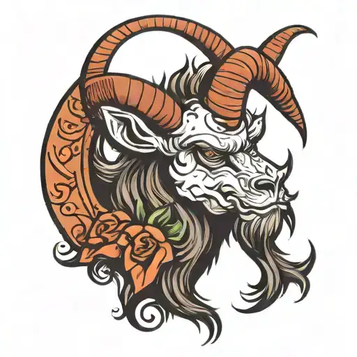 Baphomet goat tattoo design idea