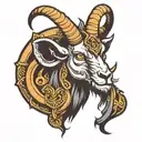 Baphomet goat tattoo design idea