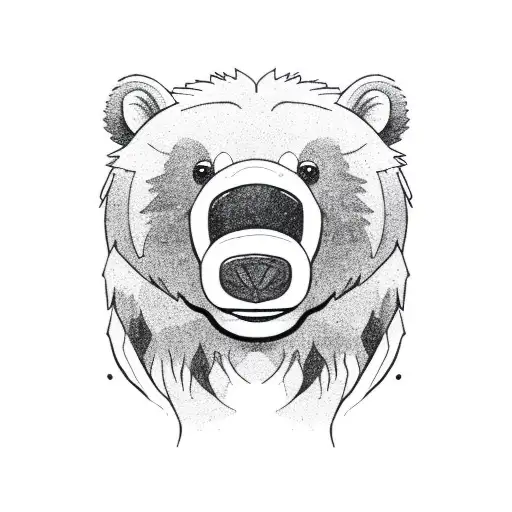 cartoon bear laying on its back tattoo design idea