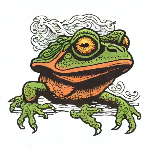 bullfrog with beard and beanie  tattoo design idea