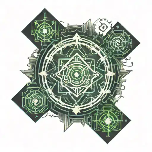 cyber alchemy technology merging tattoo design idea