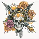 cyber technology mixing with alchemy tattoo design idea