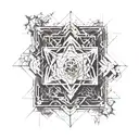 cyber technology mixing with alchemy tattoo design idea