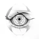 use zen circle, inguz and itachi's eye  tattoo design idea