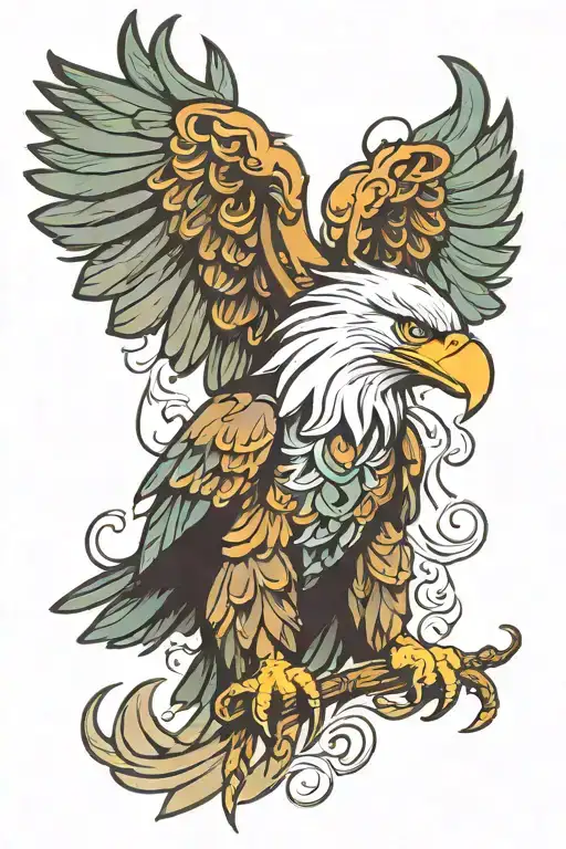eagles wings spread tattoo design idea