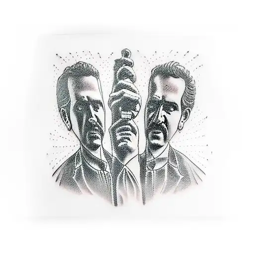 Tony Montana con Pablo Escobar dandose la mano  tattoo design idea