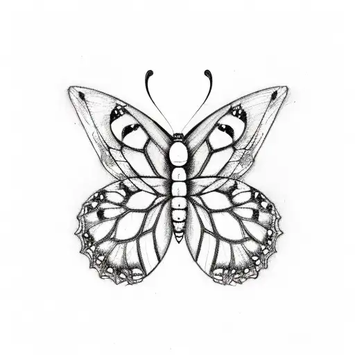 butterfly & semicolon tattoo design idea