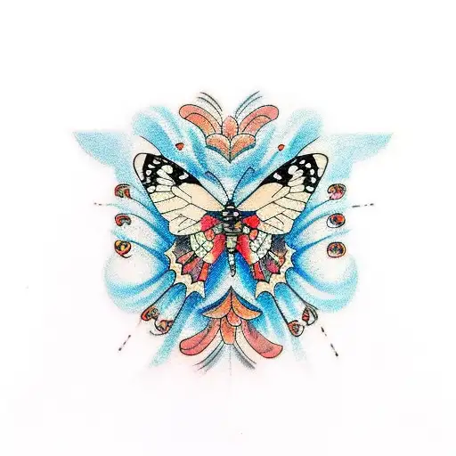 semicolon butterfly tattoo design idea