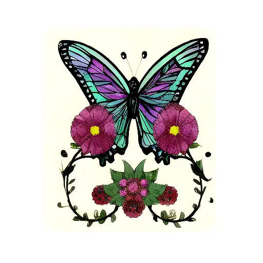 semicolon butterfly tattoo design idea