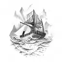 shipwreck underwater tattoo design idea