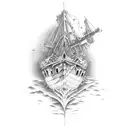 shipwreck underwater tattoo design idea