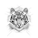 one eye of a tiger, woodpecker and Diya combined and create a tattoo  tattoo design idea