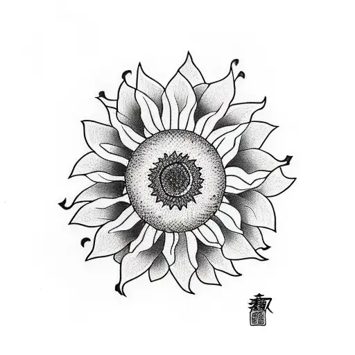Sunflower tattoo design idea