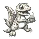 charmander eating a cupcake  tattoo design idea