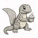 charmander eating a cupcake  tattoo design idea