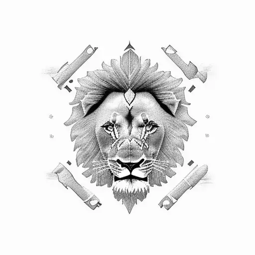 something that represents our relationship. numbers "24" & "7" should be included. also include a lion and elephant tattoo design idea