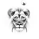 something that represents our relationship. numbers "24" & "7" should be included. also include a lion and elephant tattoo design idea