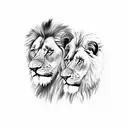 something that represents our relationship. numbers "24" & "7" should be included. also include a lion and elephant tattoo design idea