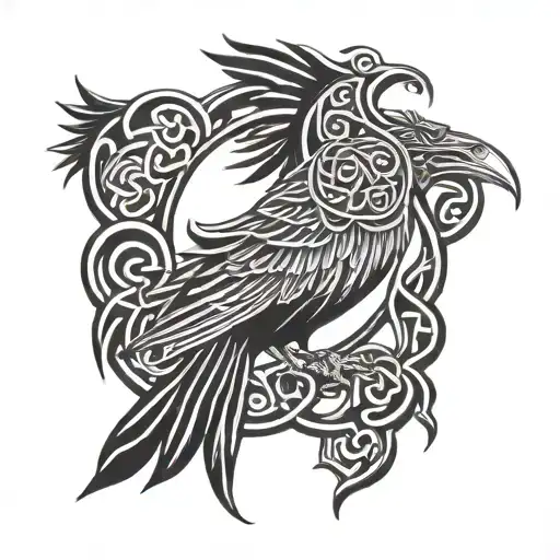 celtic raven tattoo design idea