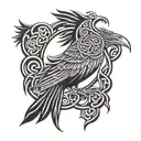 celtic raven tattoo design idea