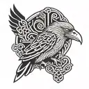 celtic raven tattoo design idea
