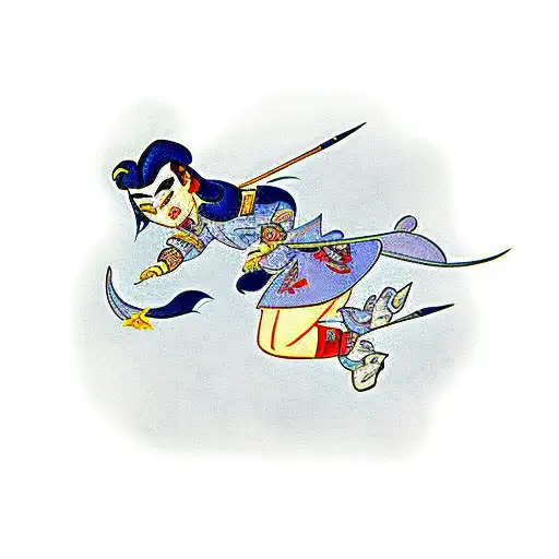 ninjia girl mulan tattoo design idea