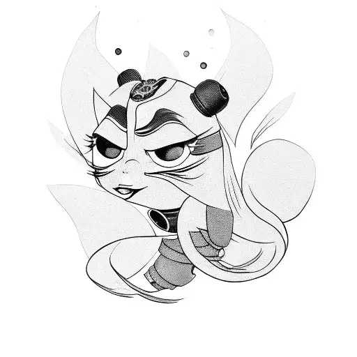 ninjia girl mulan tattoo design idea