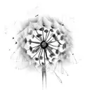 dandelion with whisks flowing, butterflies around it, date: november 19, 2021 tattoo design idea