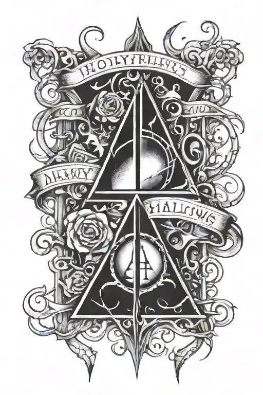Harry Potter Deathly Hallows and word Always  tattoo design idea