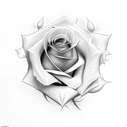 rose with the numbers 444 surrounding the rose tattoo design idea