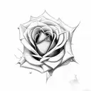 rose with the numbers 444 surrounding the rose tattoo design idea