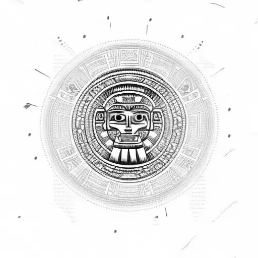 Aztec calendar tattoo design idea
