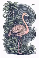 flamingo standing tattoo design idea
