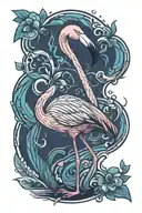 flamingo standing tattoo design idea