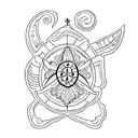 Incorporate a minimalist cross with waves and a sea turtle to symbolize the client's faith and love for sea animals. tattoo design idea