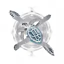 Incorporate a minimalist cross with waves and a sea turtle to symbolize the client's faith and love for sea animals. tattoo design idea