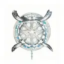 Incorporate a minimalist cross with waves and a sea turtle to symbolize the client's faith and love for sea animals. tattoo design idea