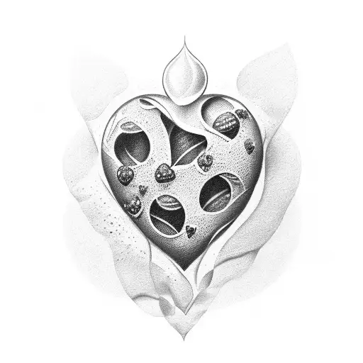 black tattoo drawing of a heart formed bonbon with the name"Bitter Sweet" tattoo design idea