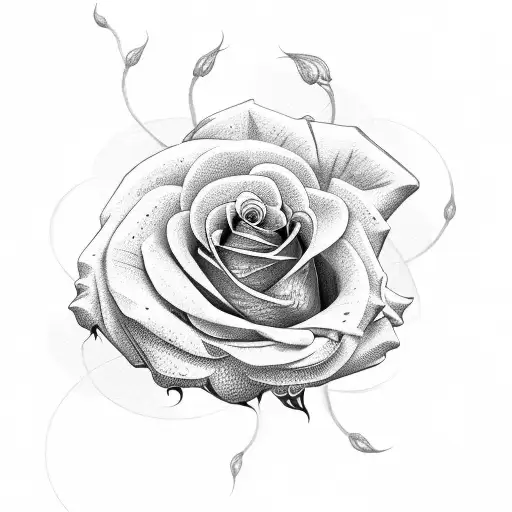roses with everli name tattoo design idea