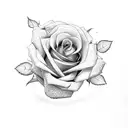 roses with everli name tattoo design idea